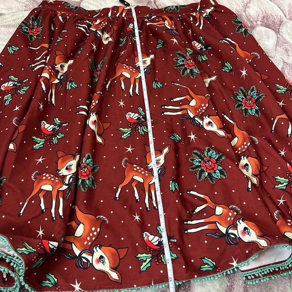 Sourpuss Deer Me Reindeer Christmas Holiday Skirt - Picture 10 of 12
